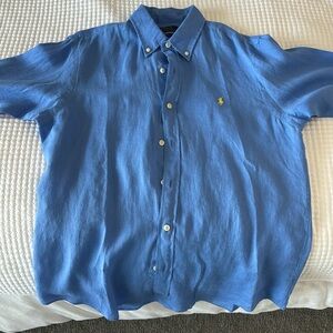 Ralph Lauren Shirt - Linen - Blue - Large